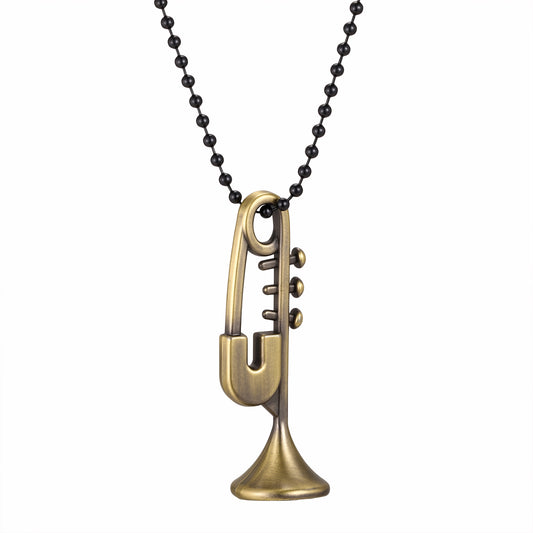 Hip Hop Male Brand Dancing Street Pendant Alloy Horn Pendant Necklace