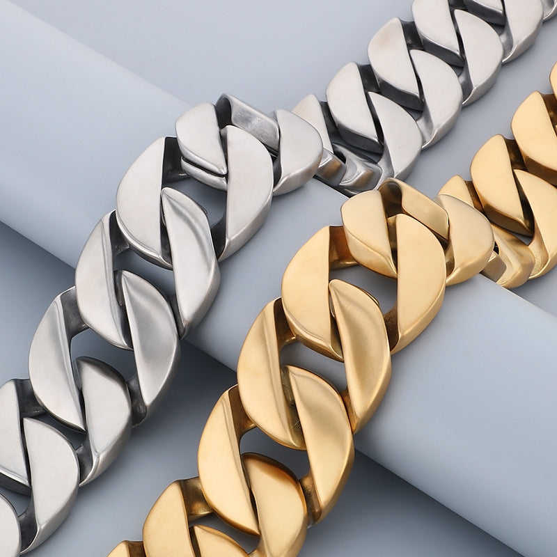 Planderful Cuban Chain Necklace 43mm Thick Unisex Glossy