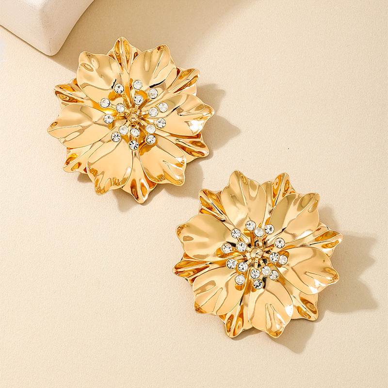 Planderful Vienna Verve Earrings – Exaggerated Multi-Layer Flower Design