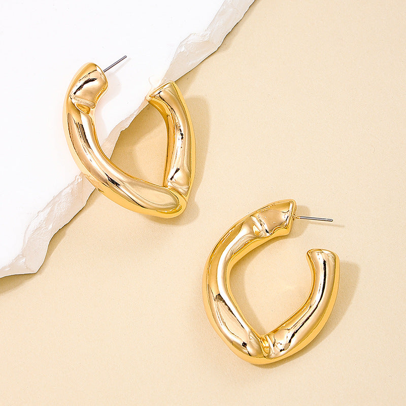 Exaggerated Geometric Style Hip-Hop Earrings - Vienna Verve Collection