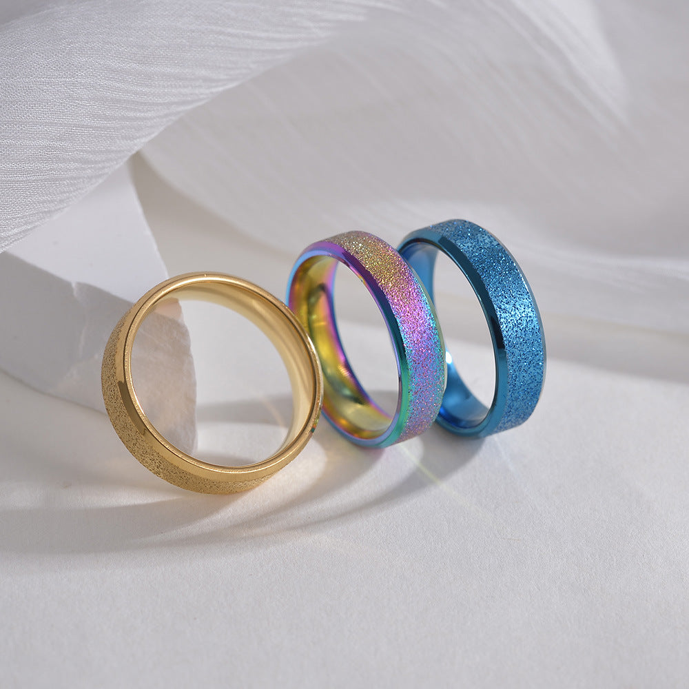 Planderful Matte Stainless Steel Ring 6mm Unisex Everyday Wear Durable Minimalist Design