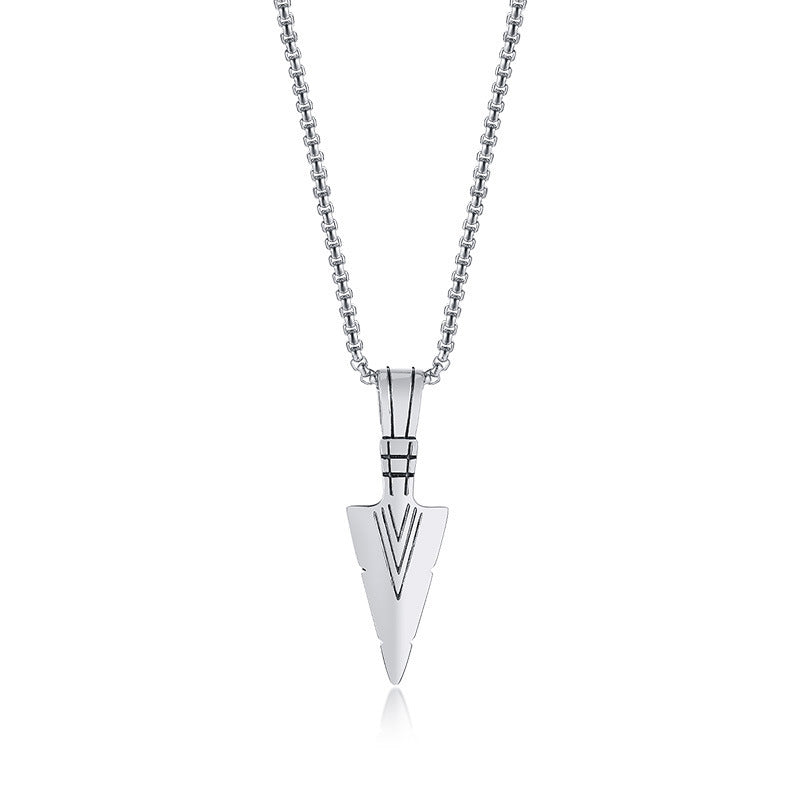 Spearhead Pendant Hip-Hop Wind Titanium Steel Necklace Men's Titanium Steel Pendant