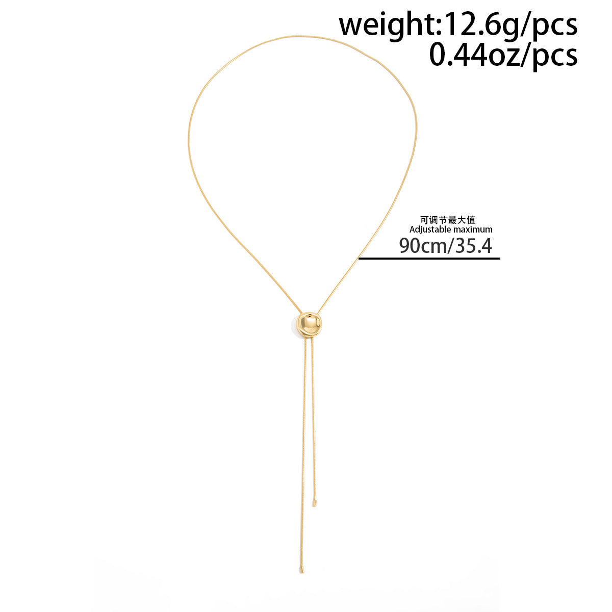 Adjustable Round Y-Shaped Snake Chain Necklace