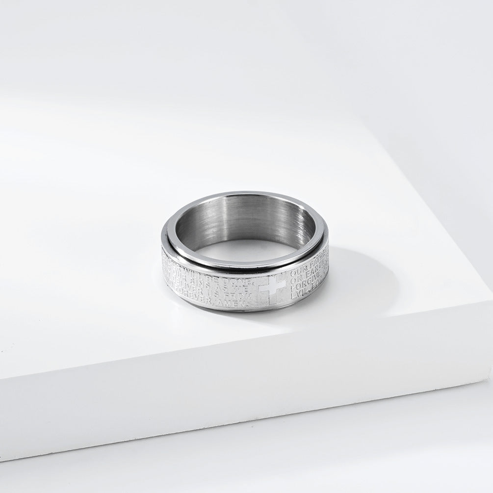 Prayer Spinner Stainless Steel Ring for Men