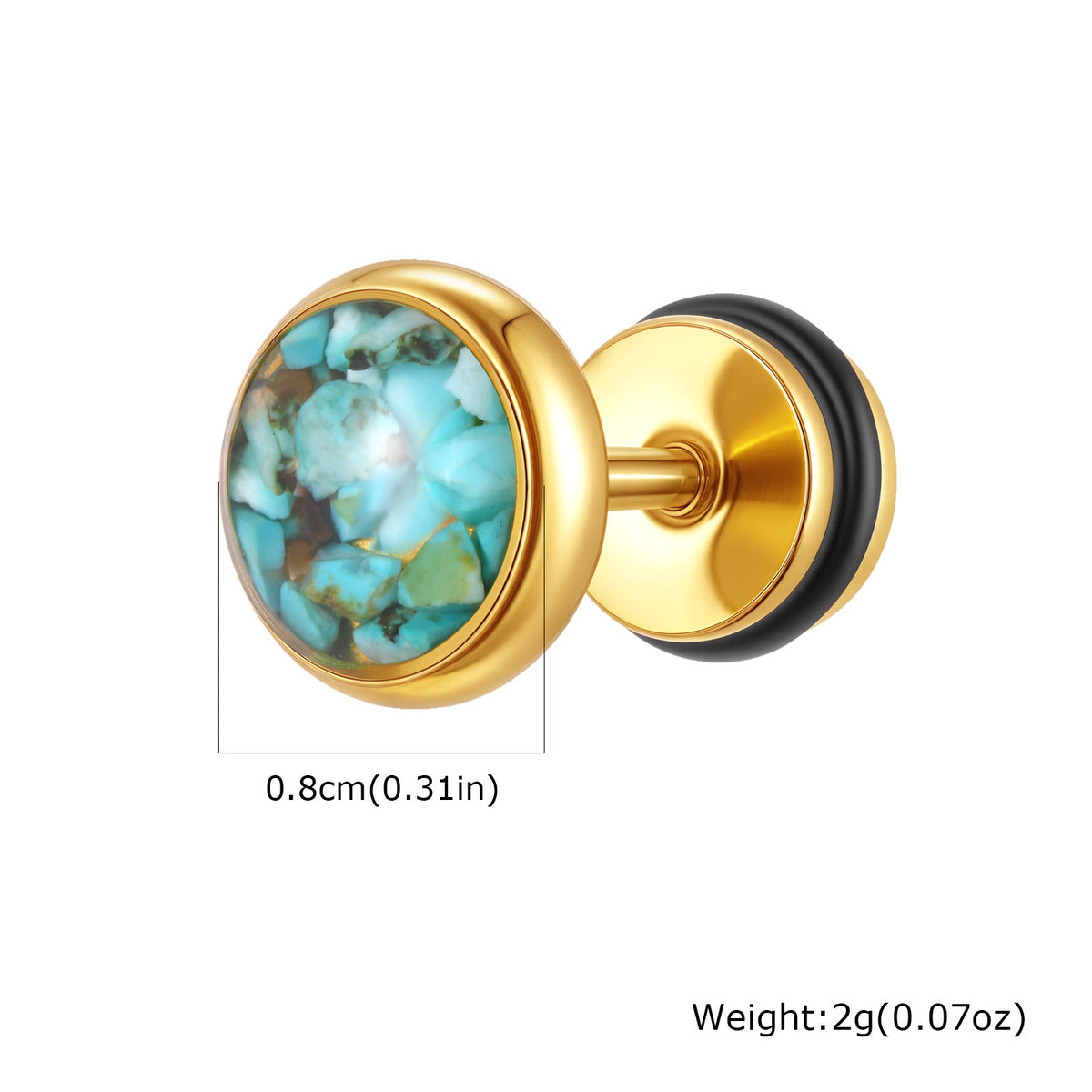 Modern Stainless Steel Earring — Single — Gold / Silver / Black