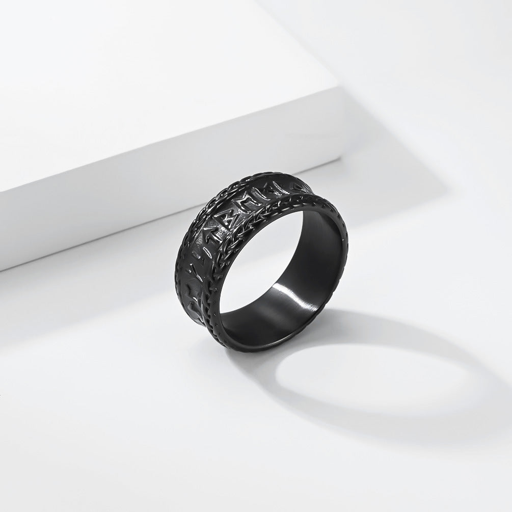 Planderful Everyday Genie Viking Rune Ring Stainless Steel Unisex Protection Symbol Jewelry