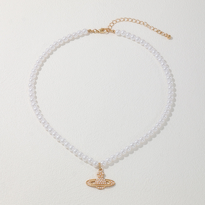 Retro Pearl Planet Necklace from Vienna Verve Collection