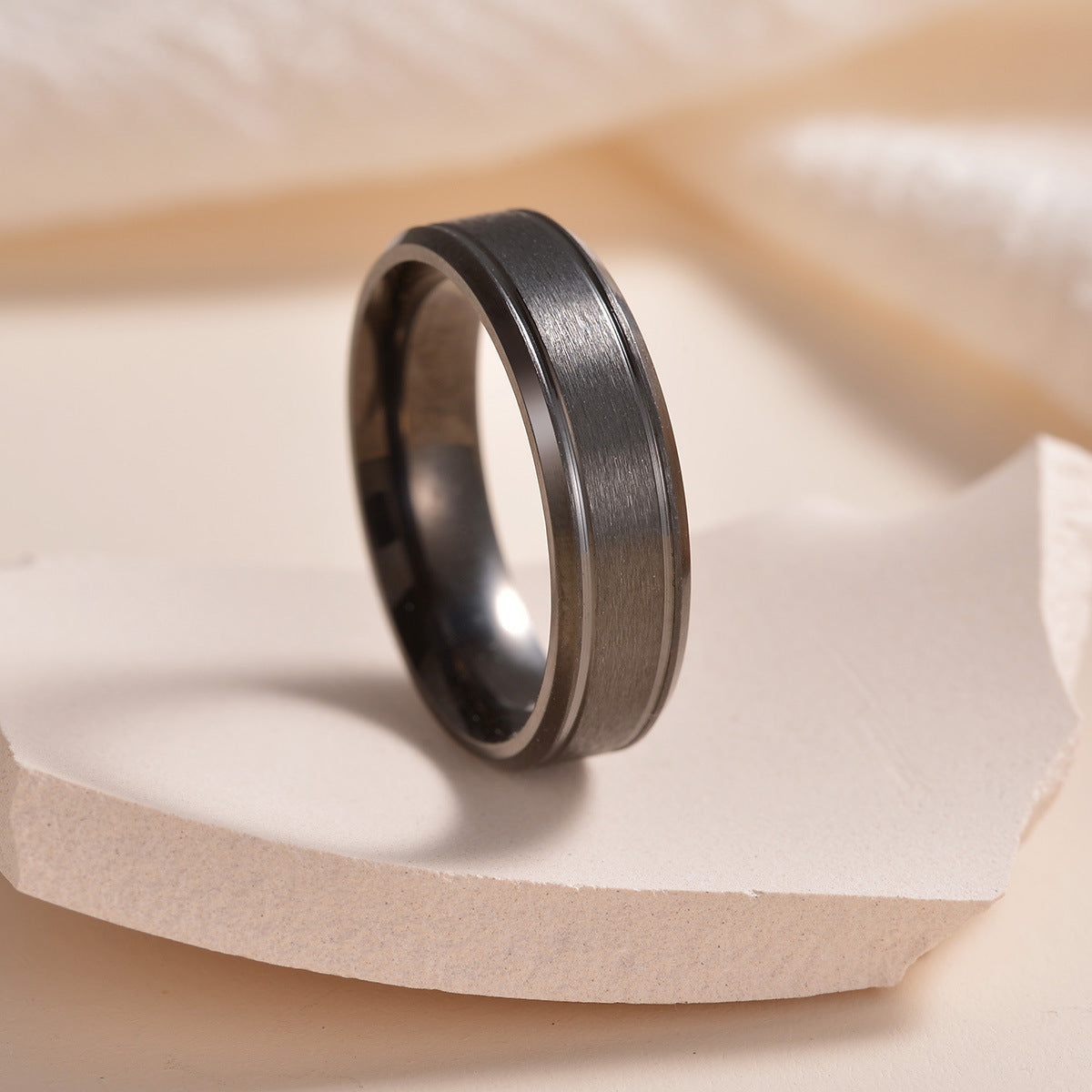 Planderful Everyday Genie Stainless Steel Ring 8 6mm Wide Minimalist Double Bevel For Men With Unisex Protection