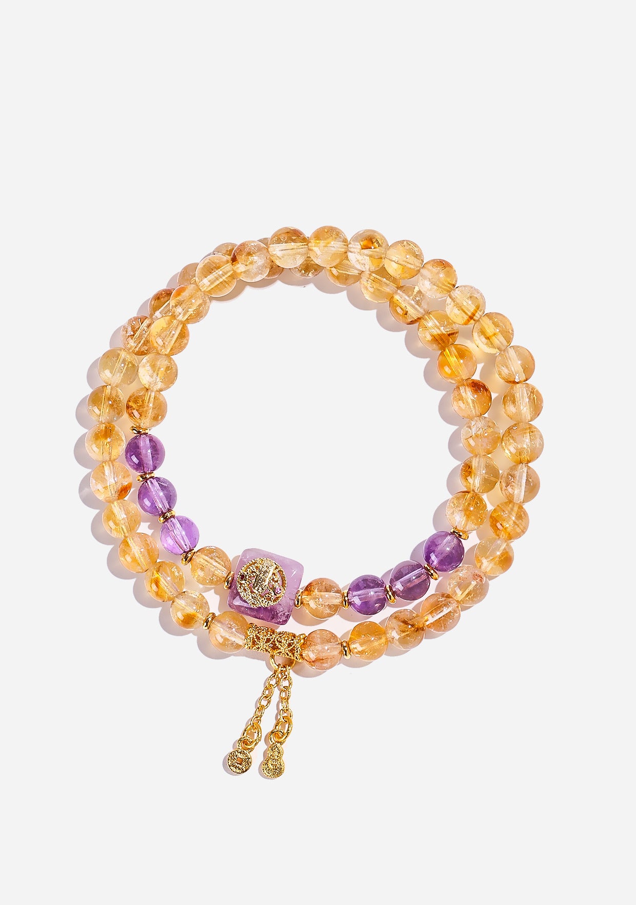 Planderful Fortune's Favor Bracelet – Elegant Amethyst Double Circle Design