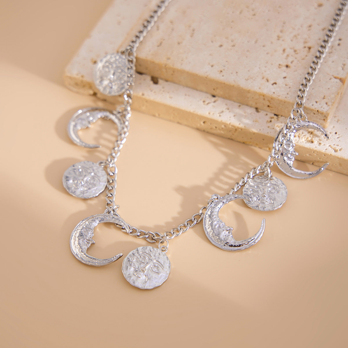 Planderful Vienna Verve Necklace – Retro Crescent Moon Pendant