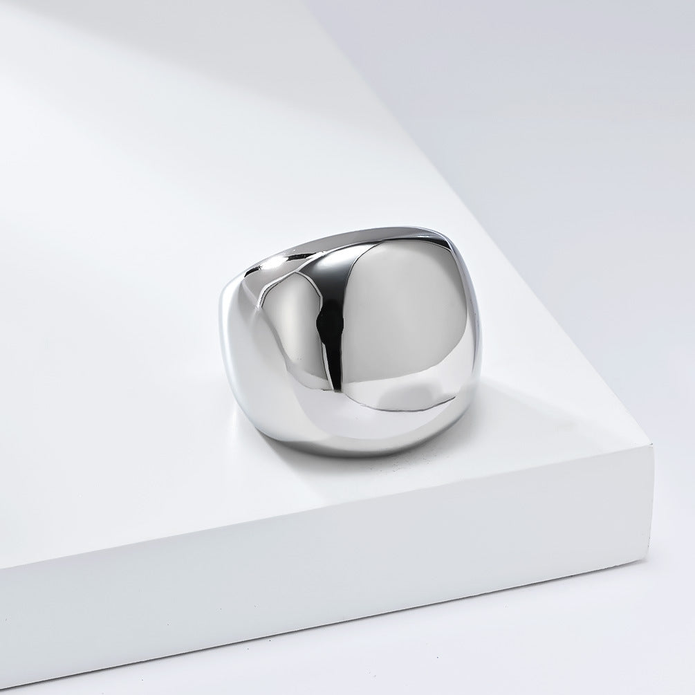 INS European and American Gold-Plated Stainless Steel Ring