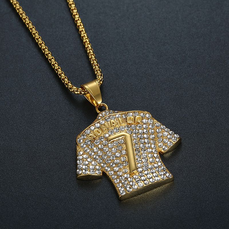 Zircon Necklace - Elegant Everyday Wear Stainless Steel Gold Plated Pendant With Zircon Crystals