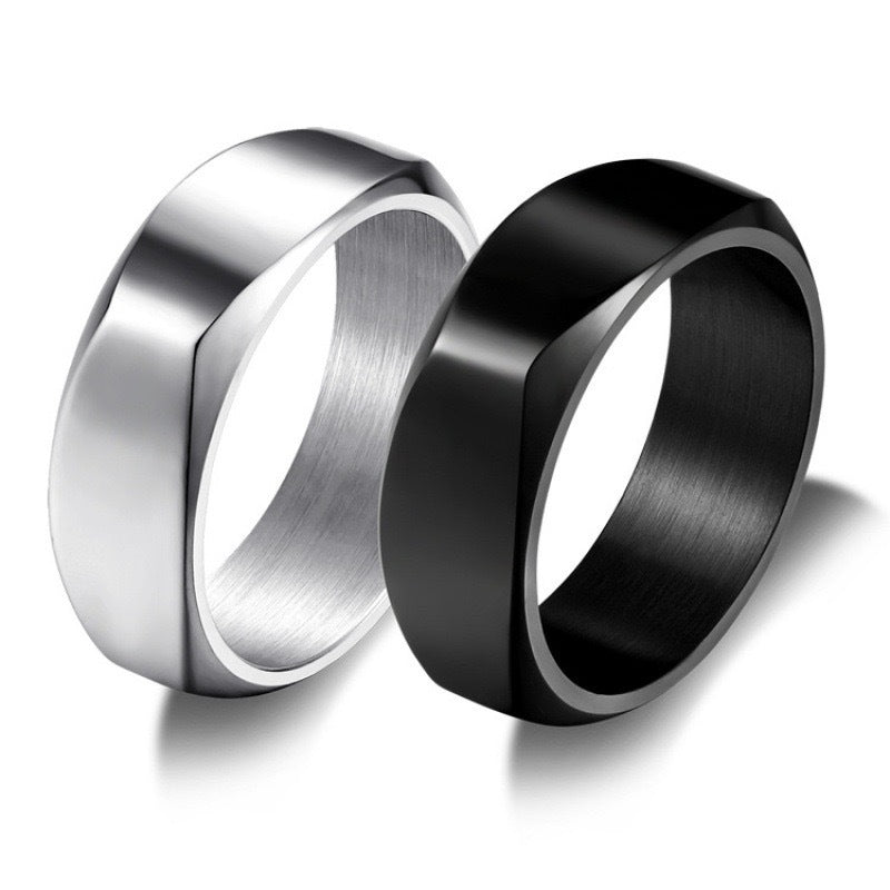 Planderful Everyday Genie Men Titanium Steel Ring 8mm Wide Durable Minimalist Jewelry For Modern Men