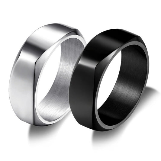Planderful Everyday Genie Men Titanium Steel Ring 8mm Wide Durable Minimalist Jewelry For Modern Men