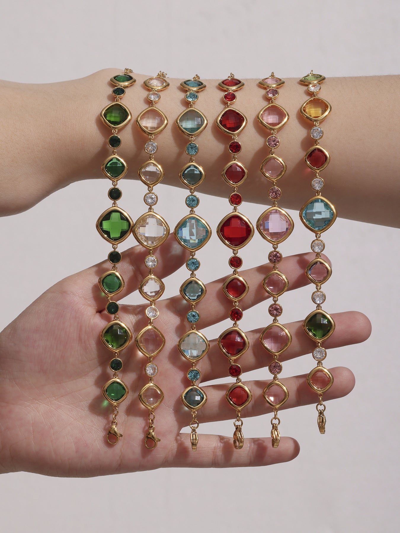 Planderful Czech Glass Bracelet Women Elegant Multi Section