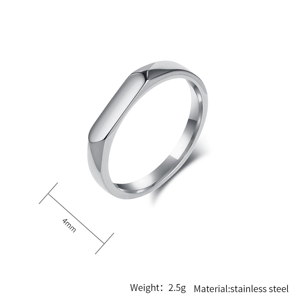 Planderful Titanium Steel Ring For Women Geometric Minimalist Design Enduring Craftsmanship