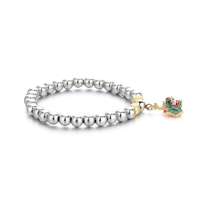 Steel Bracelet – Elegant Kirin Beaded Bracelet
