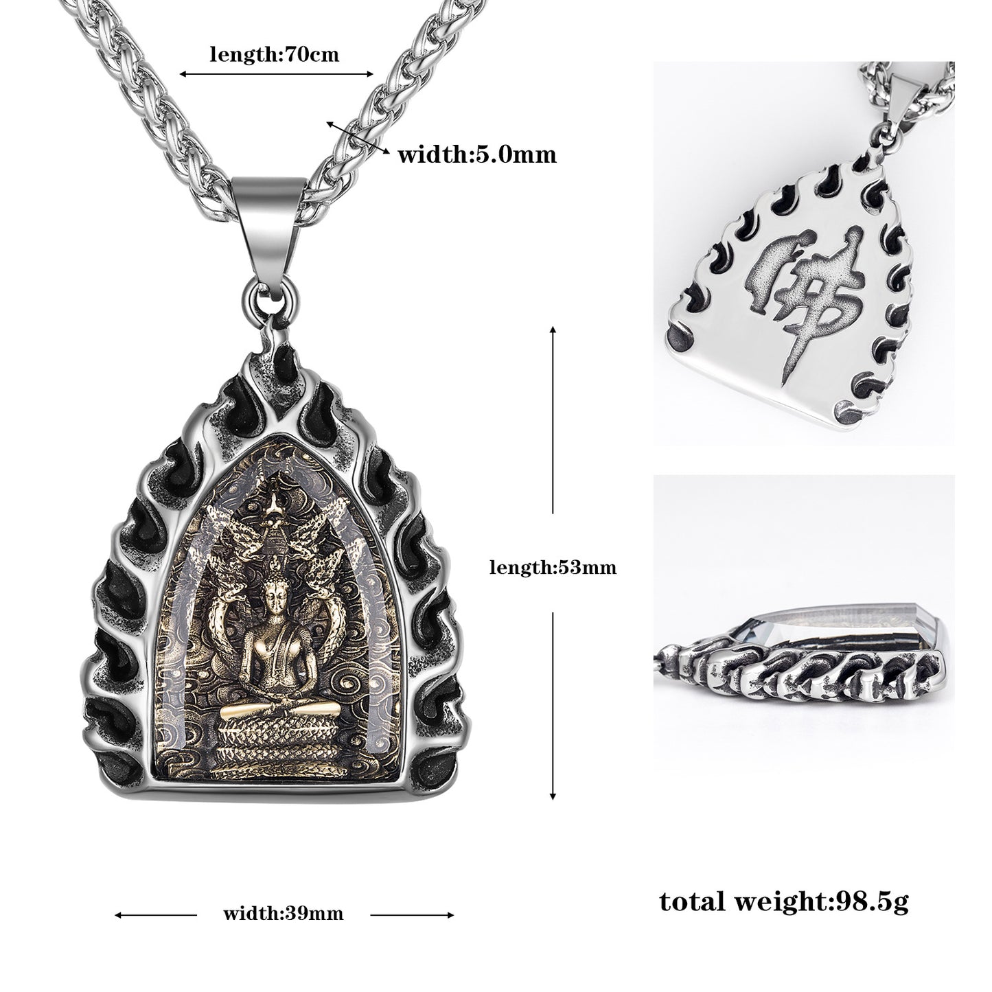 Steel Necklace – Elegant Thai Amulet