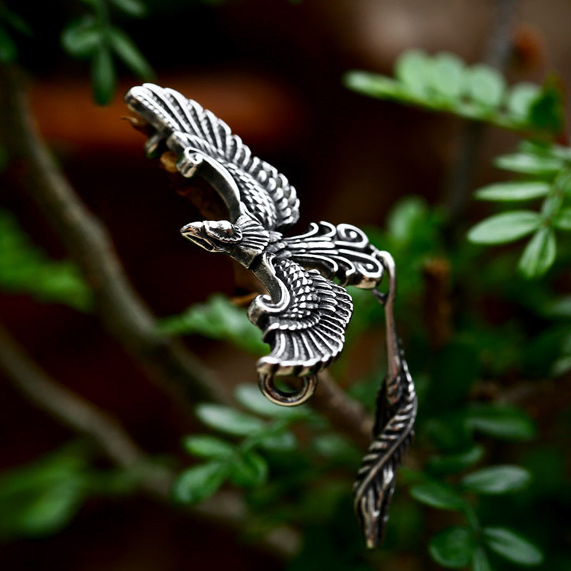 Titanium Steel Retro Personalized Animal Pendant for Men - Wholesale Cross-Border Stainless Steel Phoenix Jewelry by Planderful