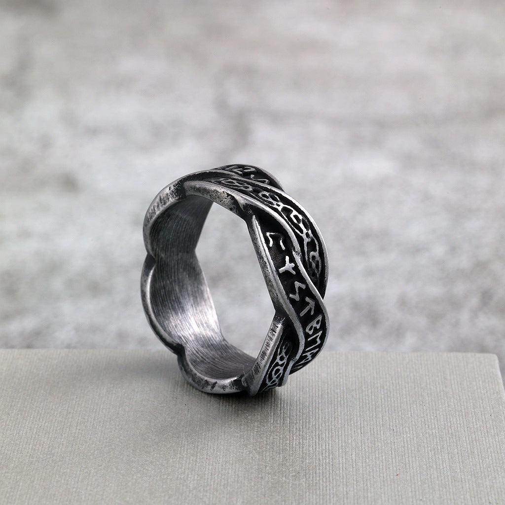 Vintage Viking Stainless Steel Men's Ring