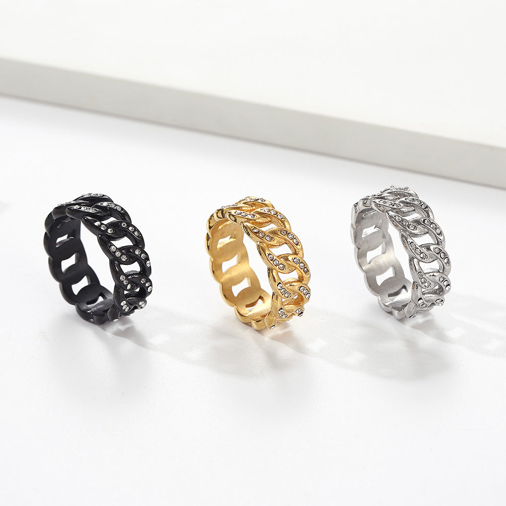 European and American HIPHOP Stainless Steel Ring for Men