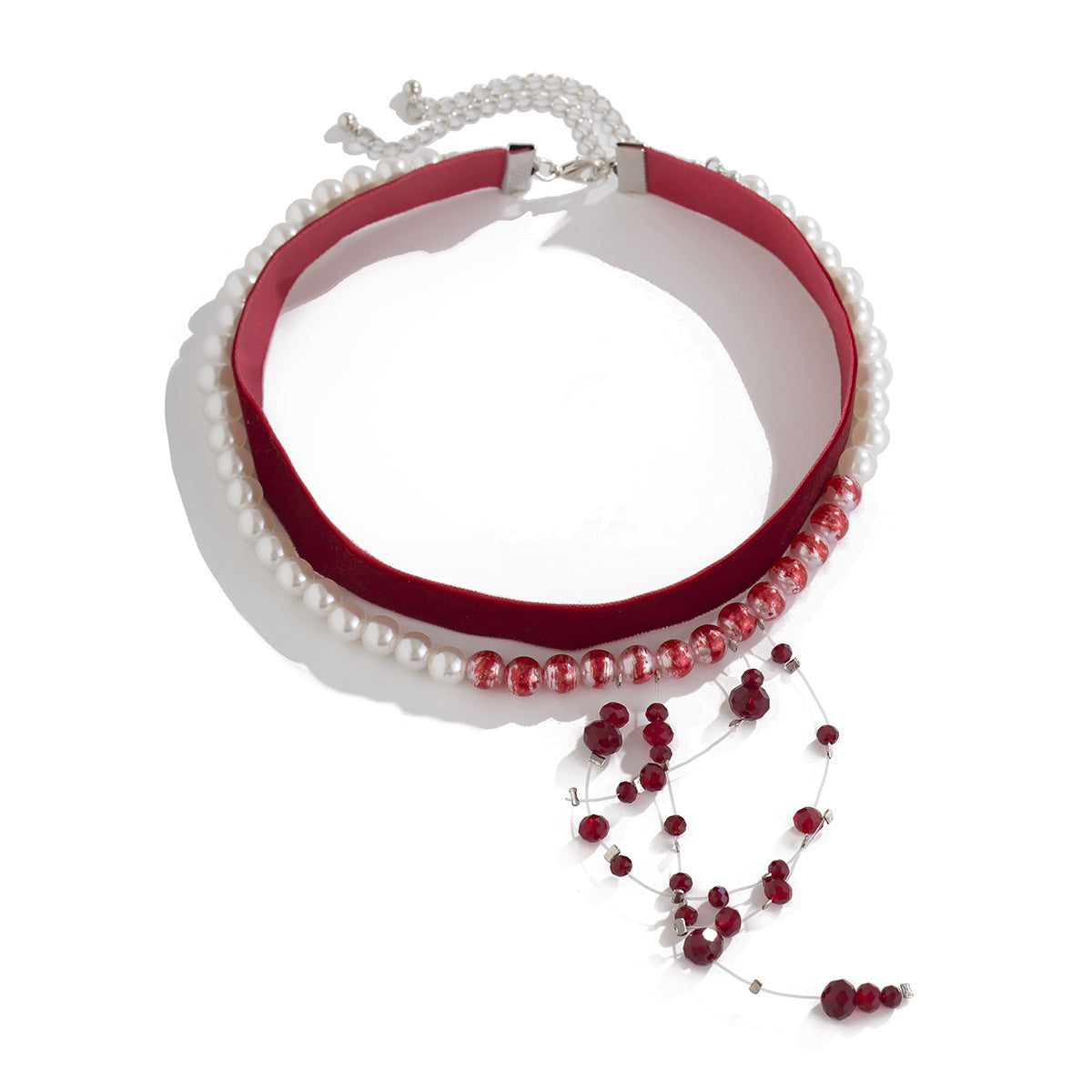 Pearl-Style Gothic Blood Drop Choker