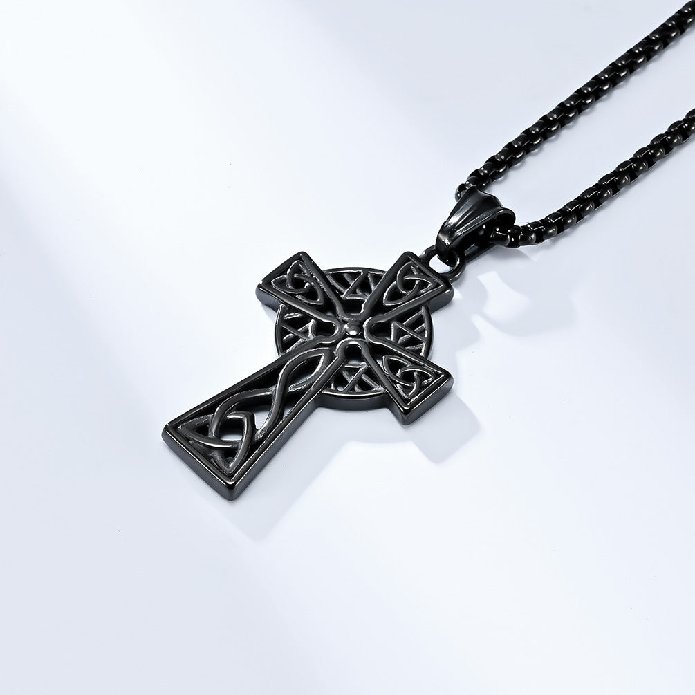Nordic Viking Celtic Triangular Knot Pendant Necklace for Men