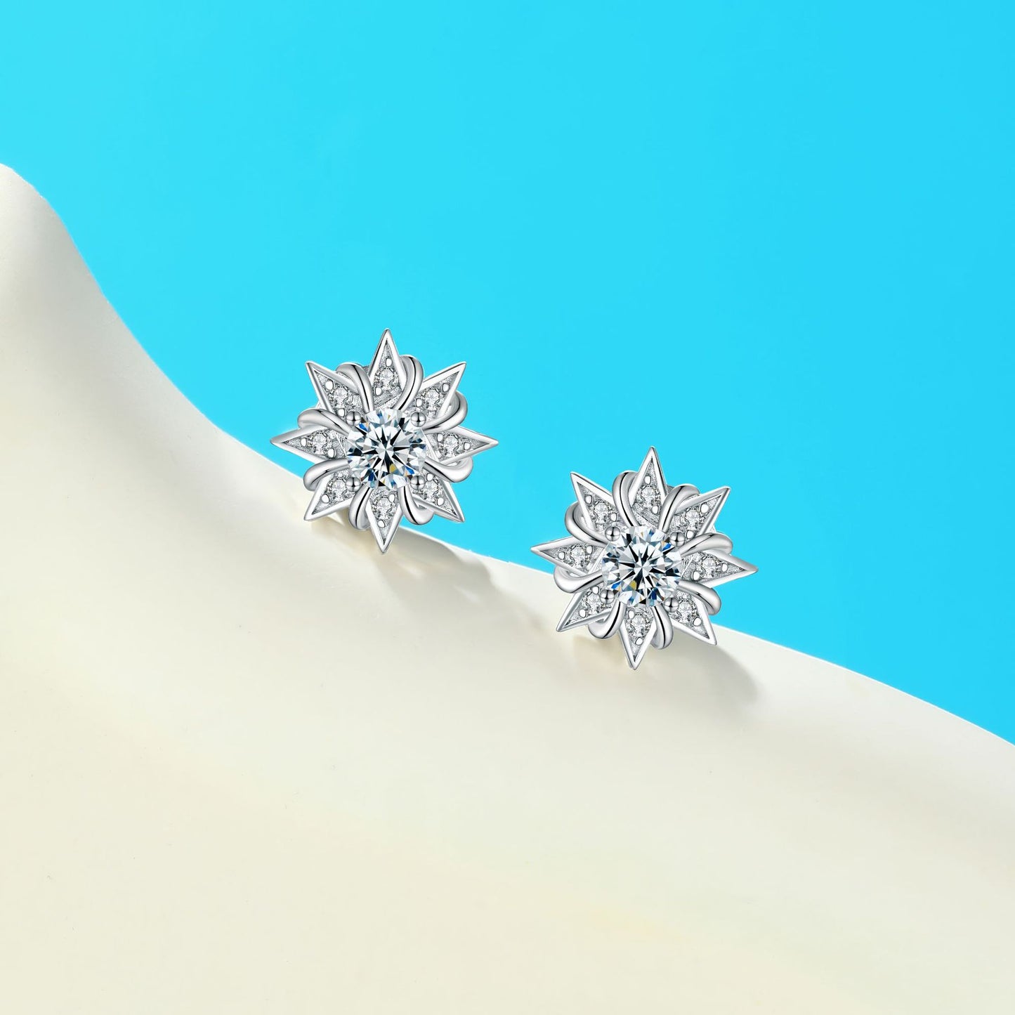 Fashion 925 Sterling Silver Sunflower Stud Earrings Wholesale