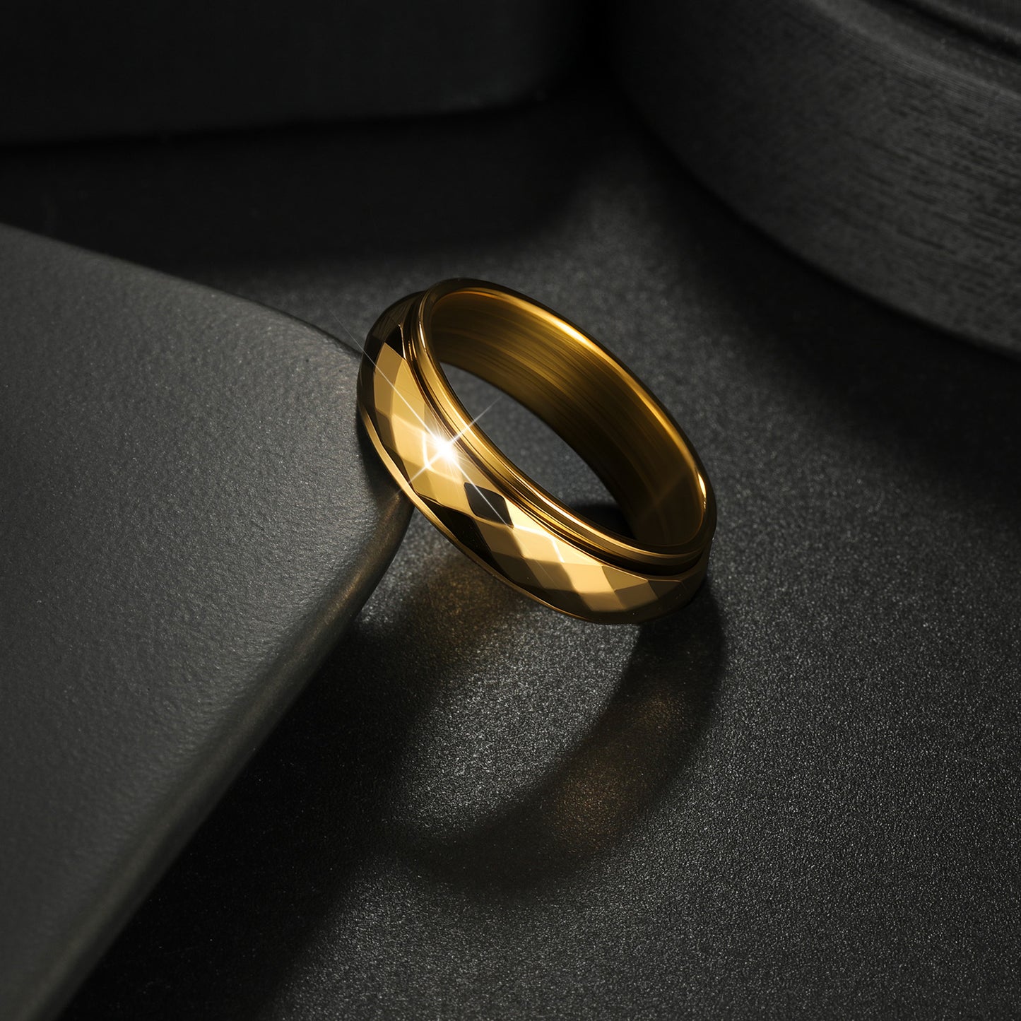 Planderful Everyday Genie Titanium Steel Ring Unisex Rotatable Decompression For Couples