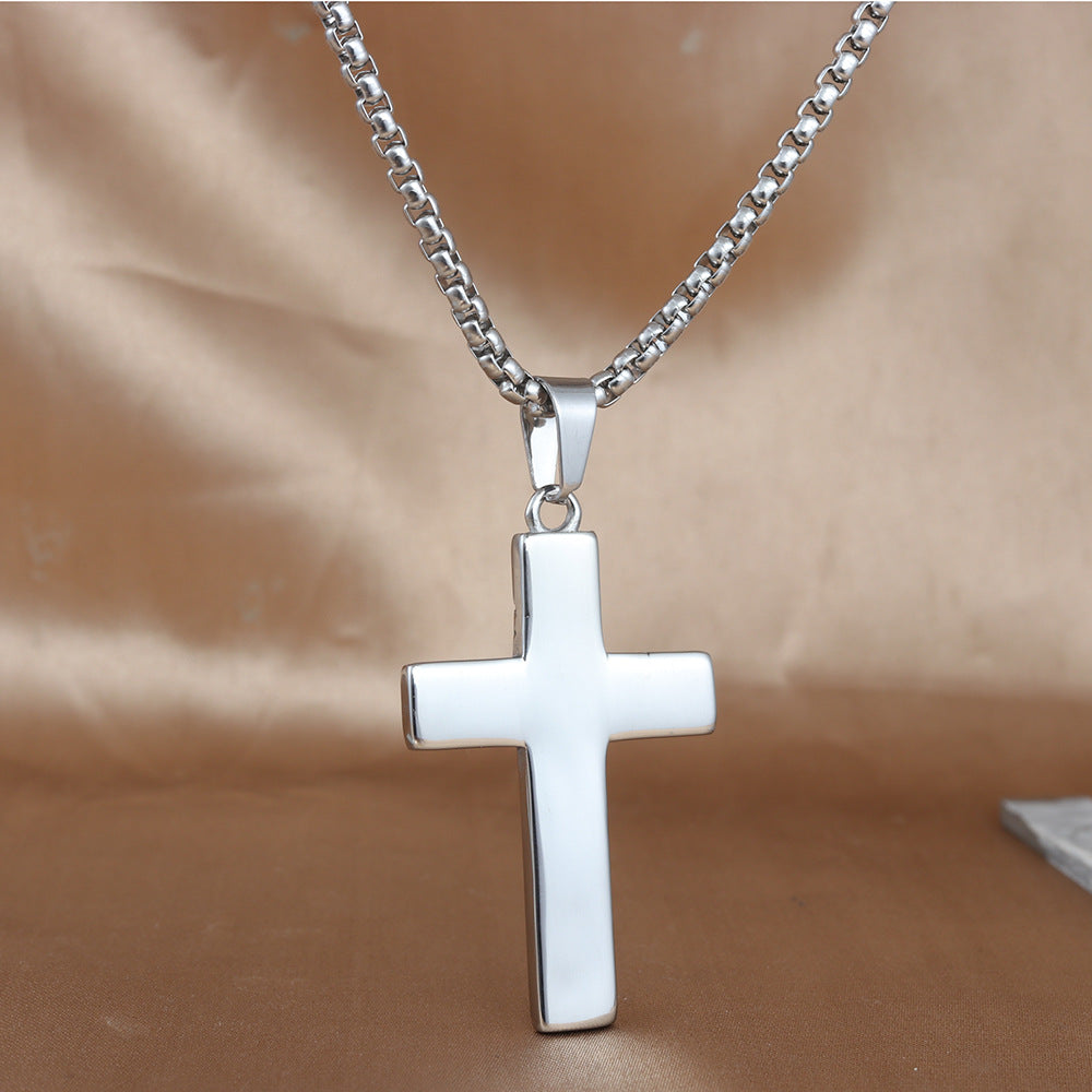 European And American Stainless Steel Cross Pendant For Men