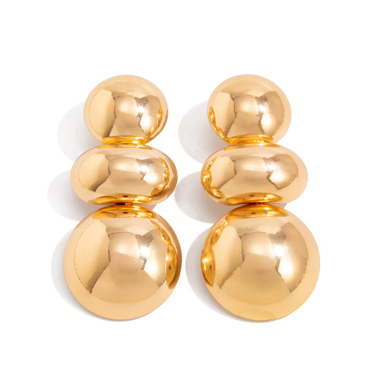 Planderful Vienna Verve Geometric Statement Earrings for Women Irregular Pleated Metal Jewelry