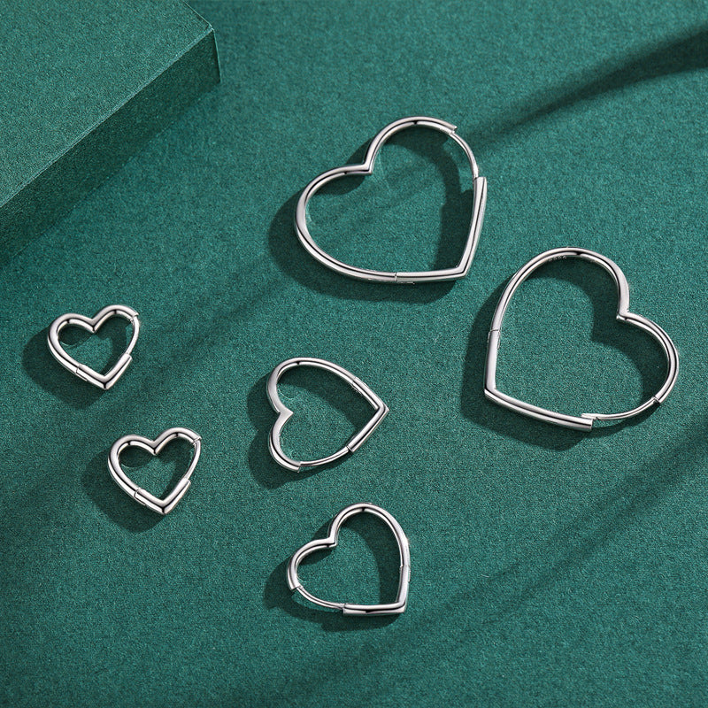 Everyday Genie Sterling Silver Heart-shaped Earrings