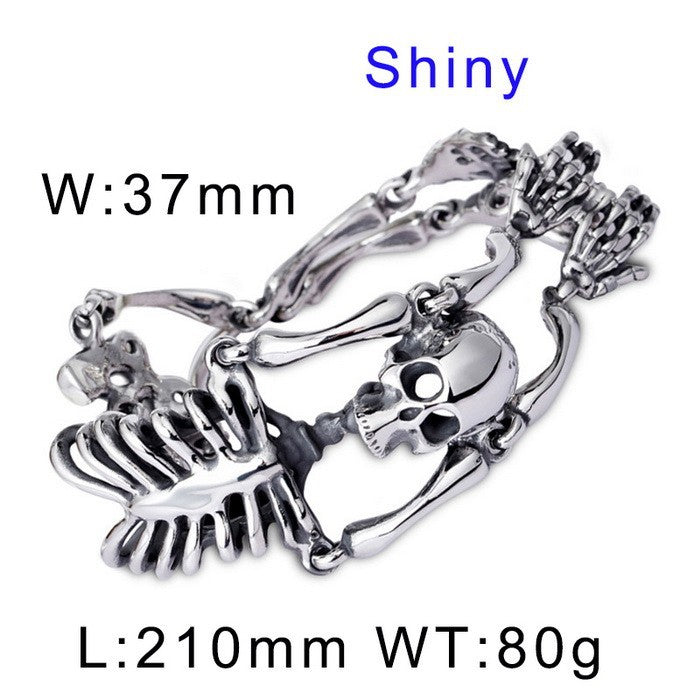 Halloween Horror Ghost Head – Punk Style Skull Men's Stainless Steel Bracelet