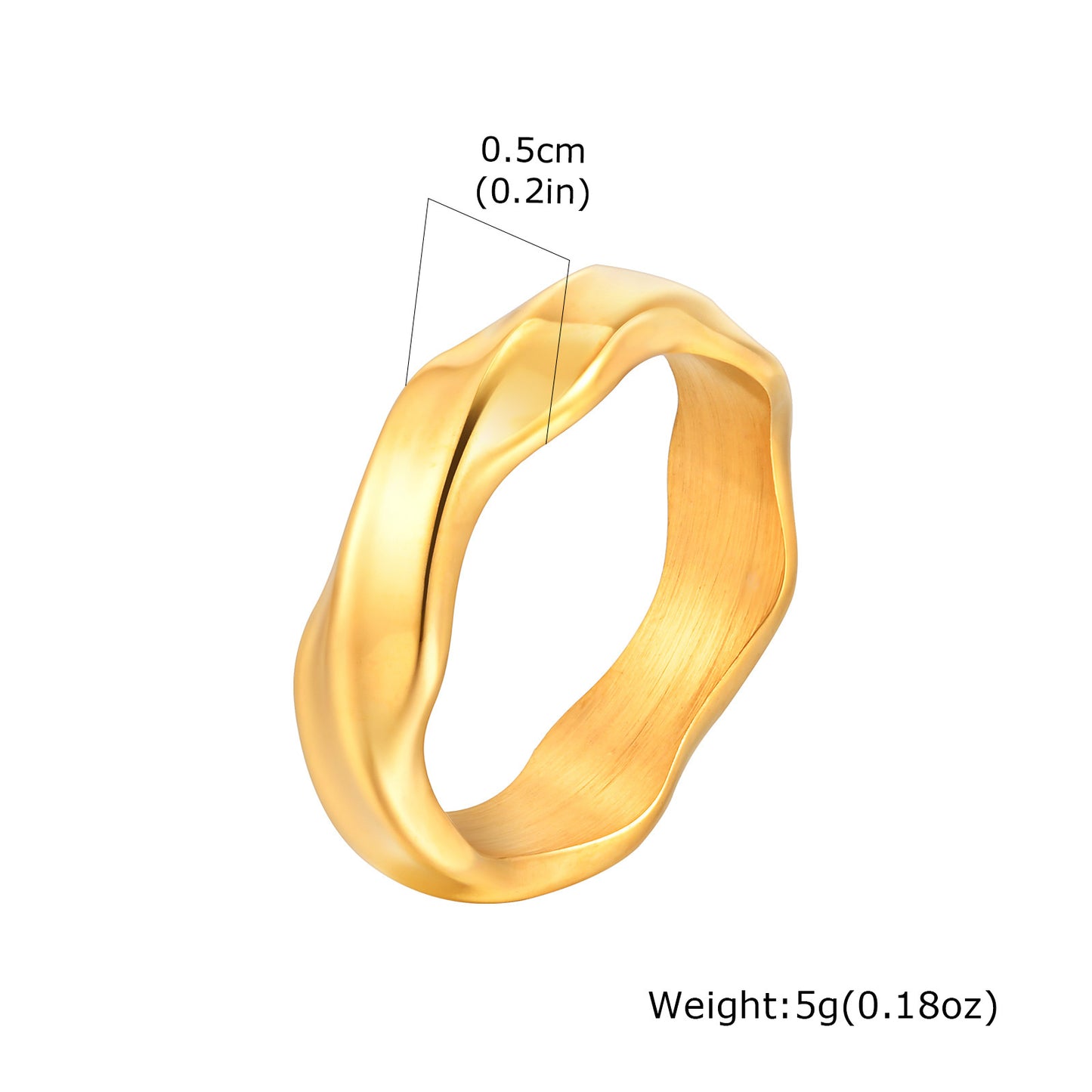 Men's Vintage Grey Stainless Steel Mobius Ring Jewelry