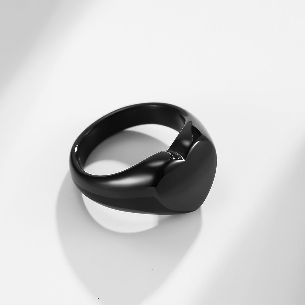 European and American Wind Stainless Steel 18K Gold Love Ring
