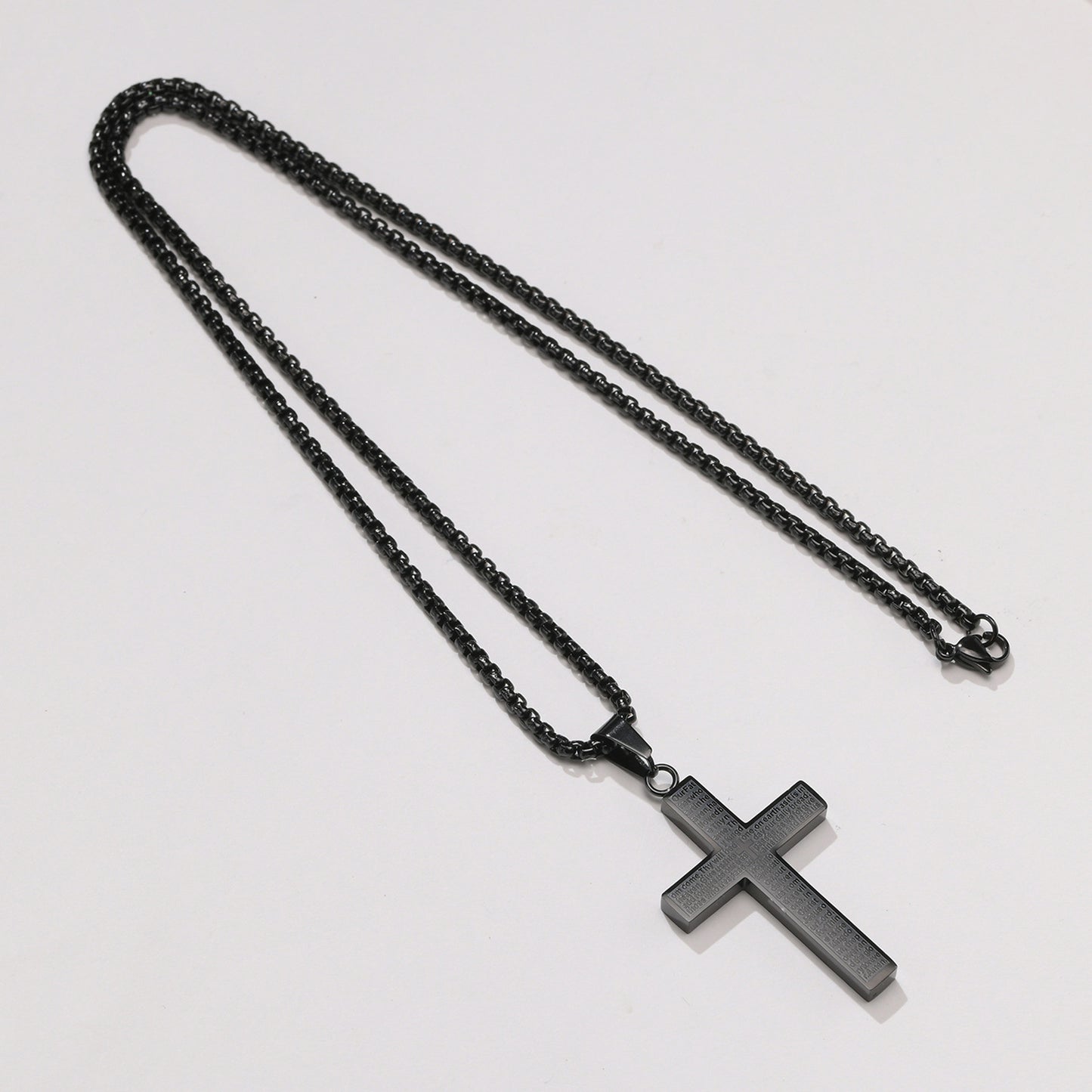 Cross-Border Men's European And American Stainless Steel Cross Necklace Pendant Jewelry For Men