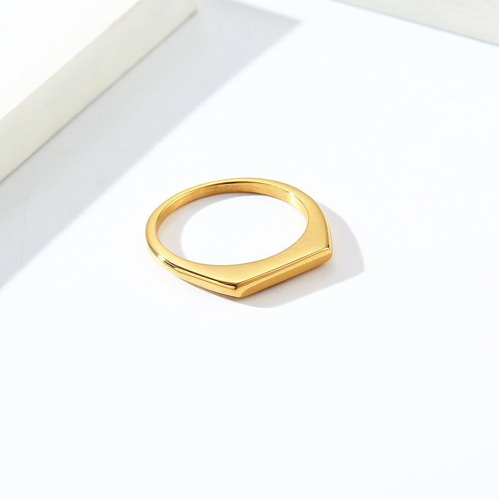 Planderful Titanium Steel Ring For Women Minimalist Light Luxury Sleek Smooth Surface
