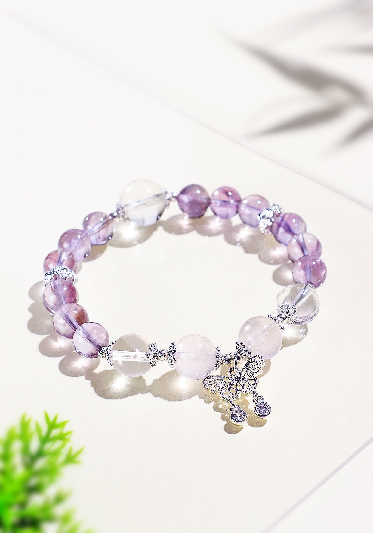 Planderful Fortune's Favor Amethyst Butterfly Bracelet – Exquisite Natural Gemstone Design