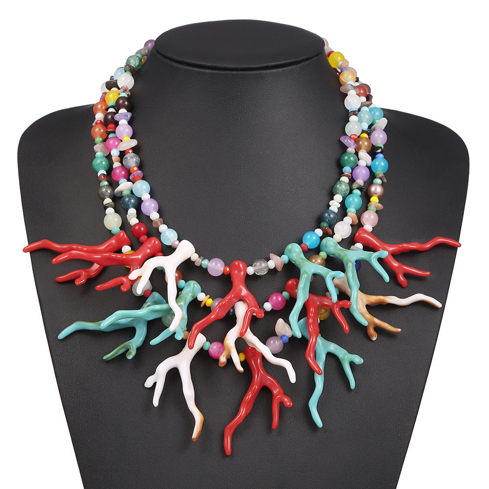 Planderful Savanna Rhythms Necklace – Unique Coral Antler Design