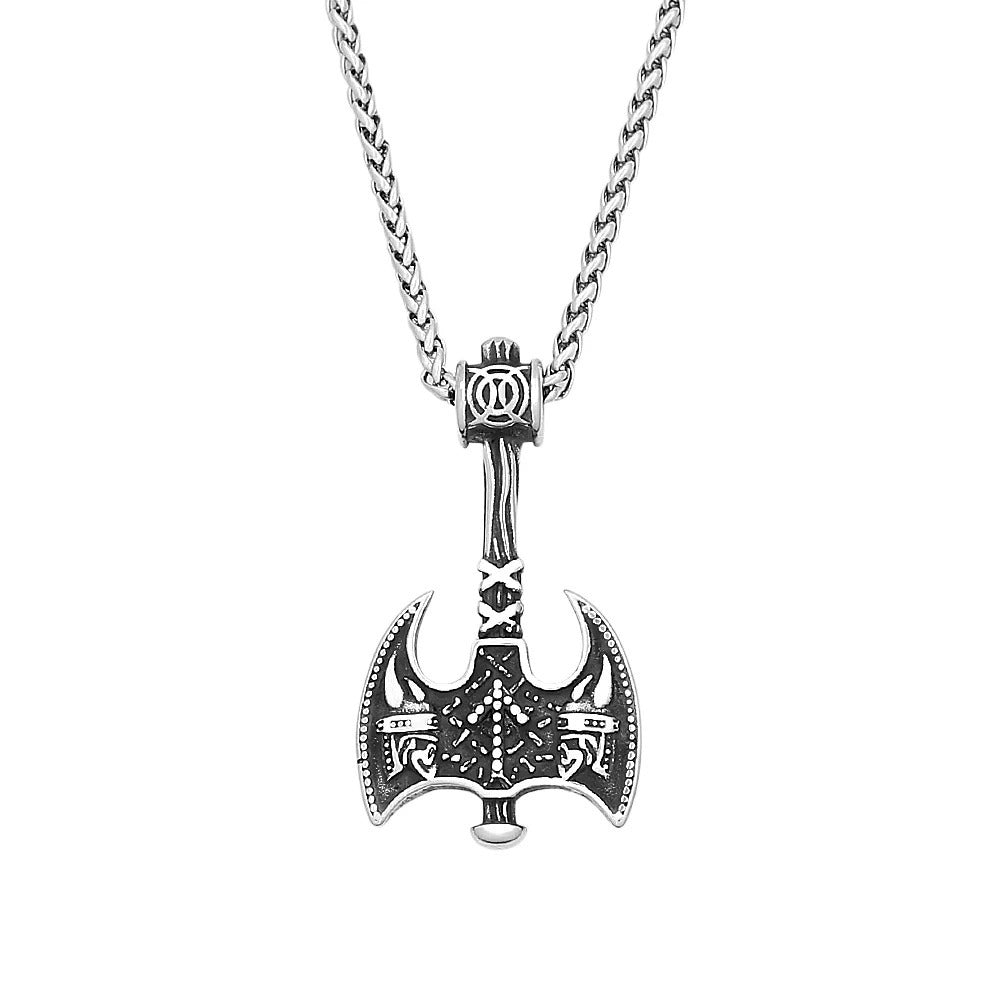 Viking Double Stainless Steel Men's Pendant Necklace