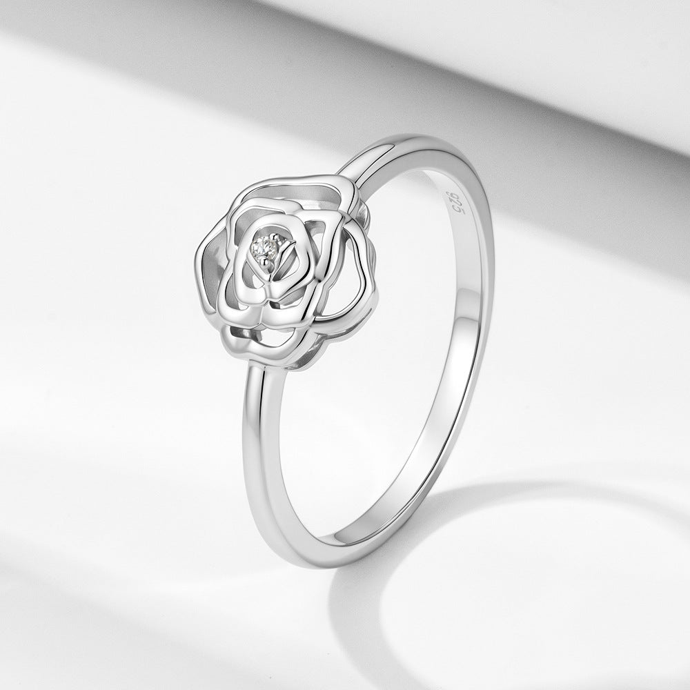 French Gentle Flower Sterling Silver Ring Ring Jewelry