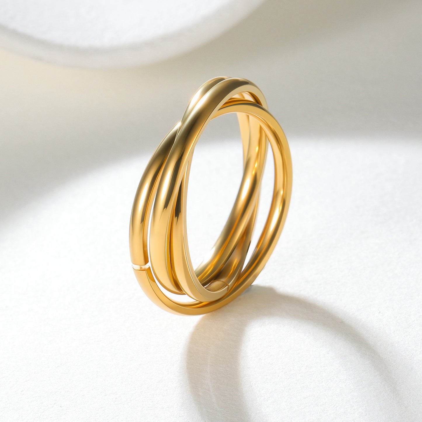 Planderful Three Chain Titanium Steel Ring For Women Gift