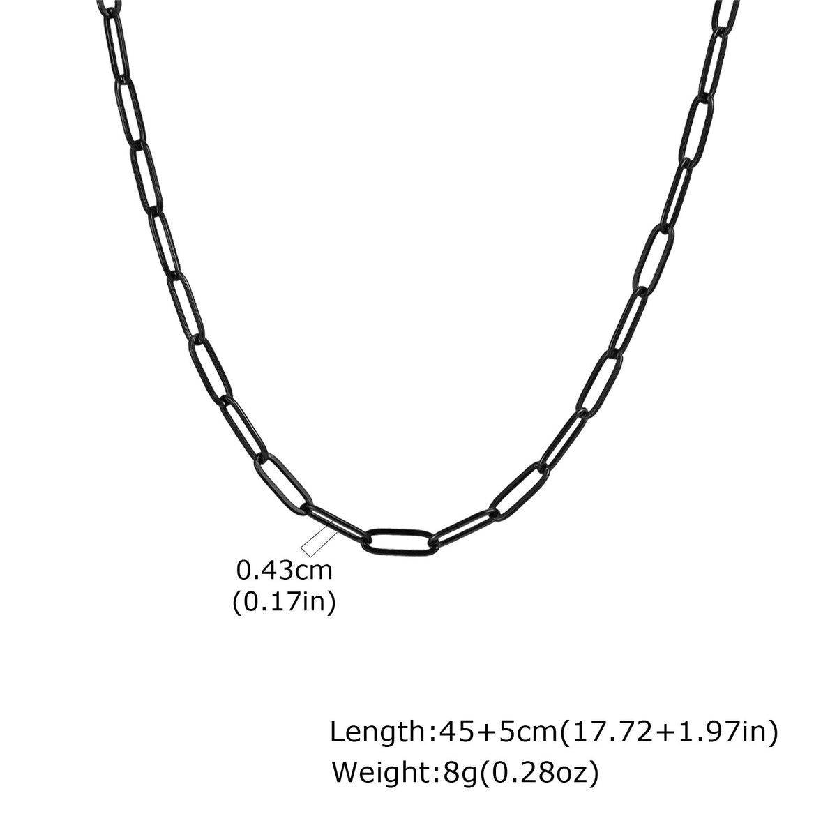 Thick Chain Stainless Steel Rectangular Chain Necklace Collarbone Chain Sweater Chain Men