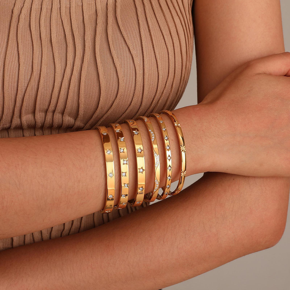 Flower Zircon Stainless Steel Bracelet for Women