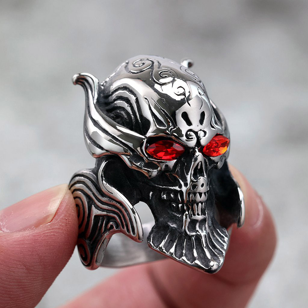 Punk Skull Stainless Steel Men's Ring