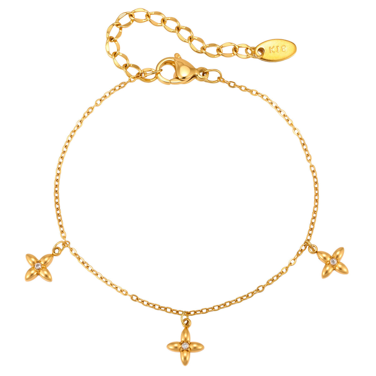 Flower Zircon Stainless Steel Bracelet