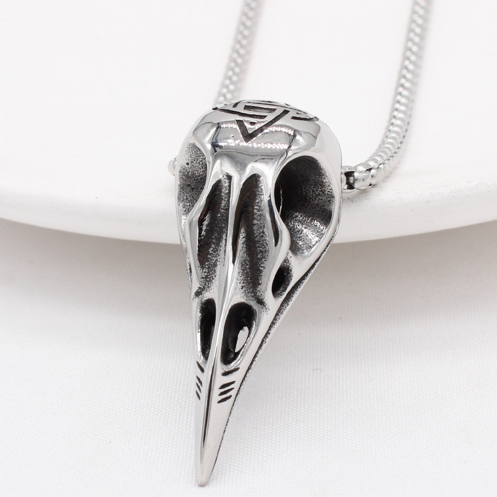 Viking Skull Pendant Necklace For Men Unisex Steel Protection Statement Planderful