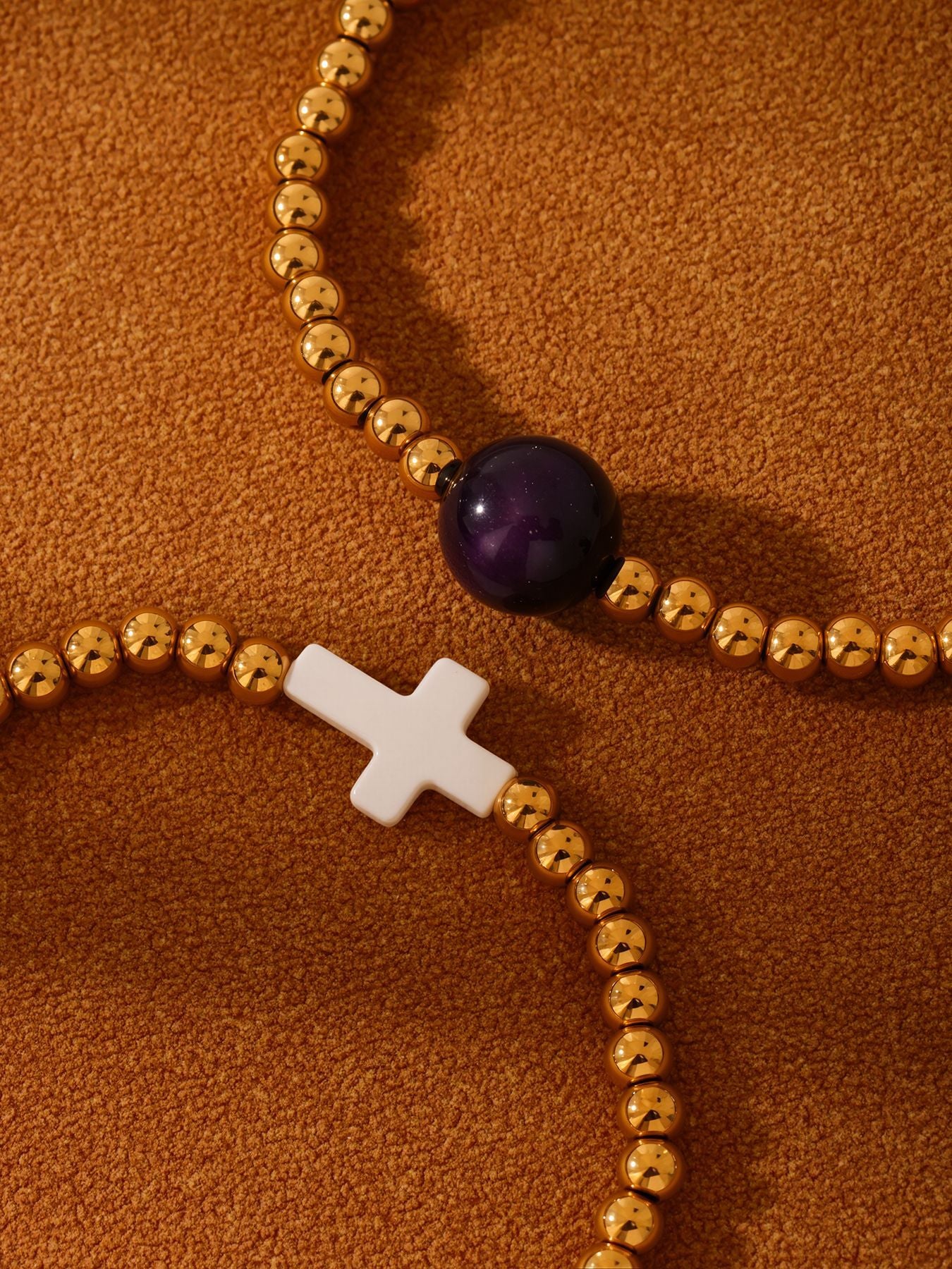 Planderful Beaded Cross Bracelet Women Luxe Waterproof