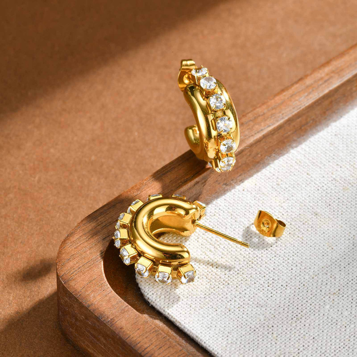 Stainless Steel Zircon Earrings