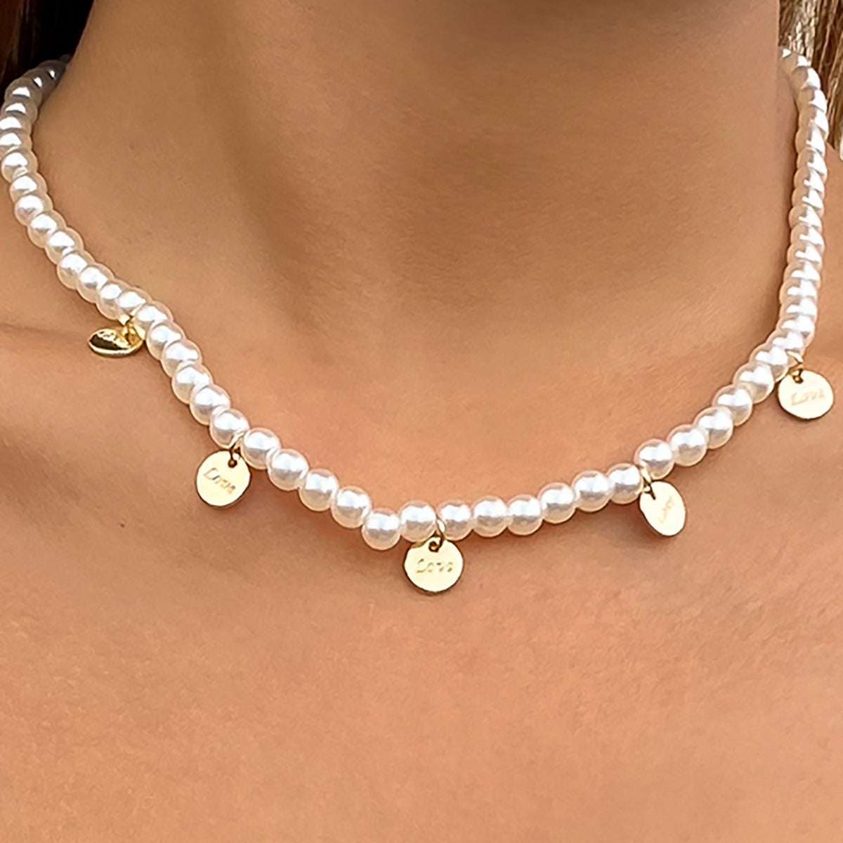 Planderful Vienna Verve Letter Pendant Necklace For Women Imitation Pearl Fringed Chic Statement